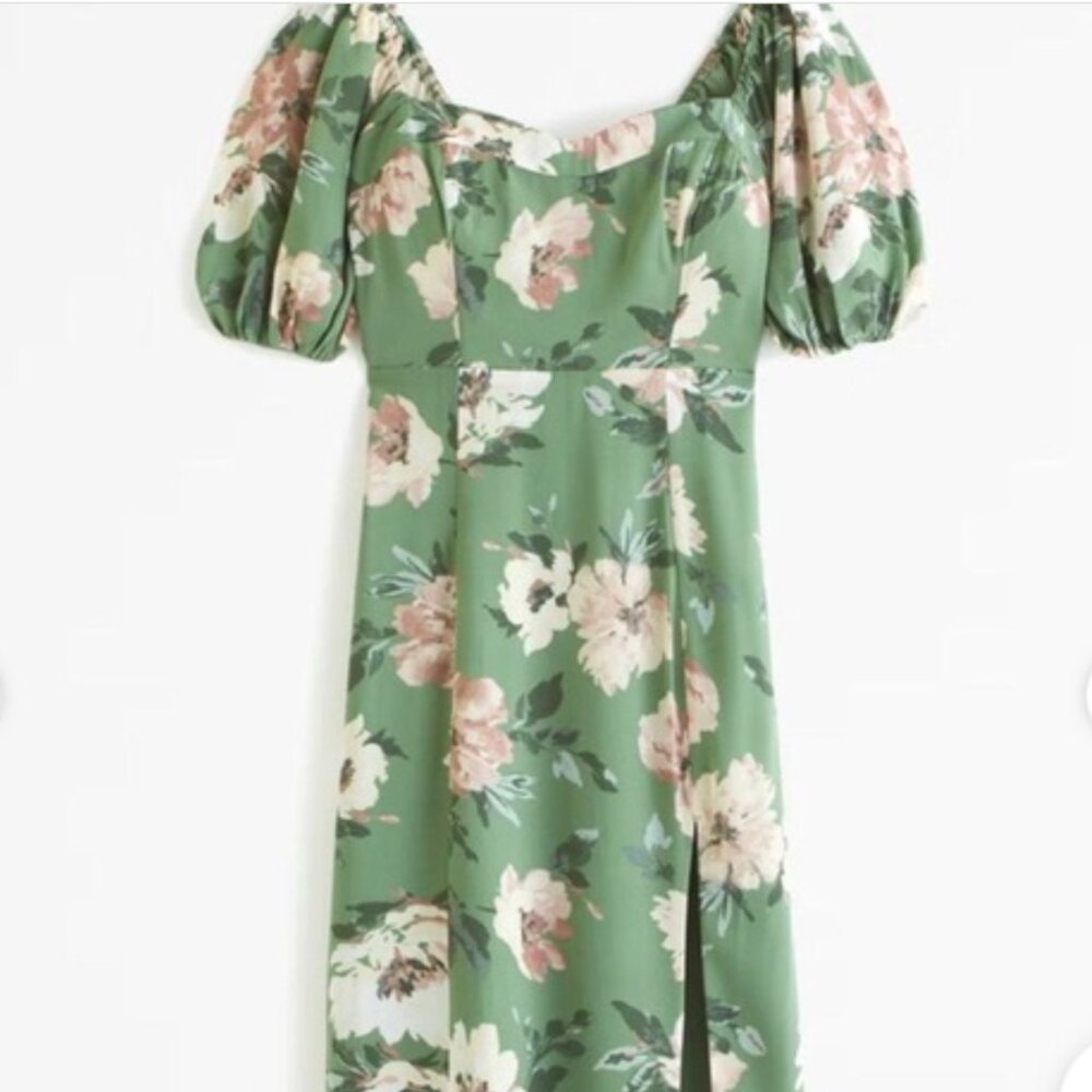 A&F Camille Puff Sleeve Midi Dress